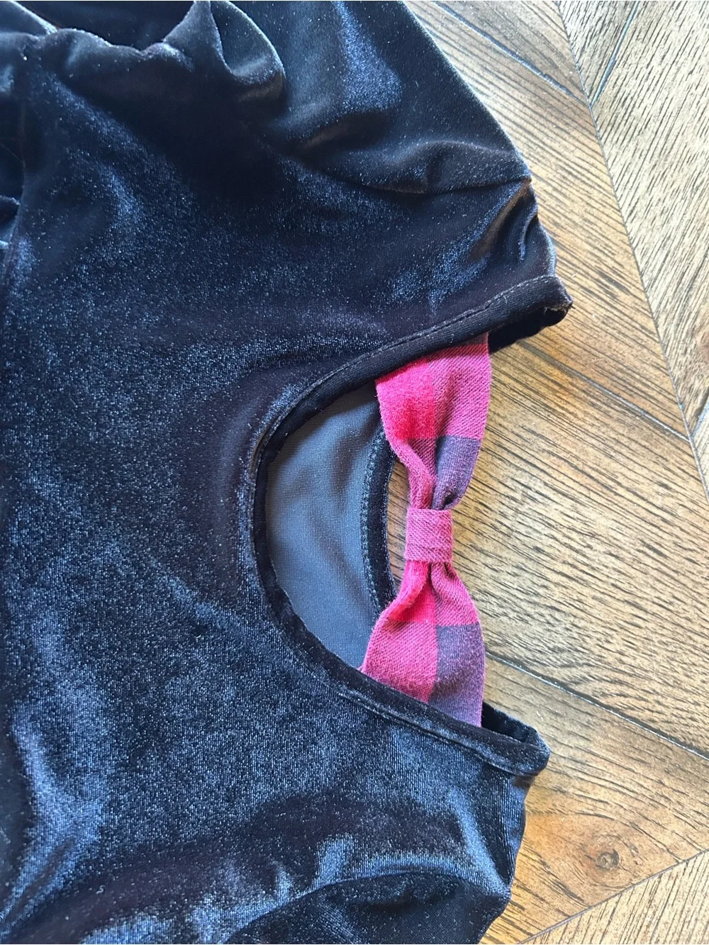 The Children's Place Black Velvet Long-Sleeve Peplum Top
